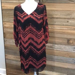 Navy and coral dress